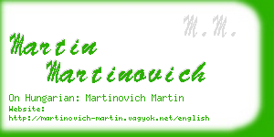 martin martinovich business card